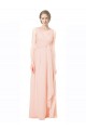 Outlet Trapèze Col V Mousseline Longue Robes demoiselle d'honneur