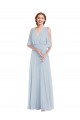 Outlet Trapèze Col V Mousseline Longue Robes demoiselle d'honneur