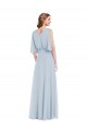 Outlet Trapèze Col V Mousseline Longue Robes demoiselle d'honneur