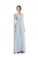 Outlet Trapèze Col V Mousseline Longue Robes demoiselle d'honneur
