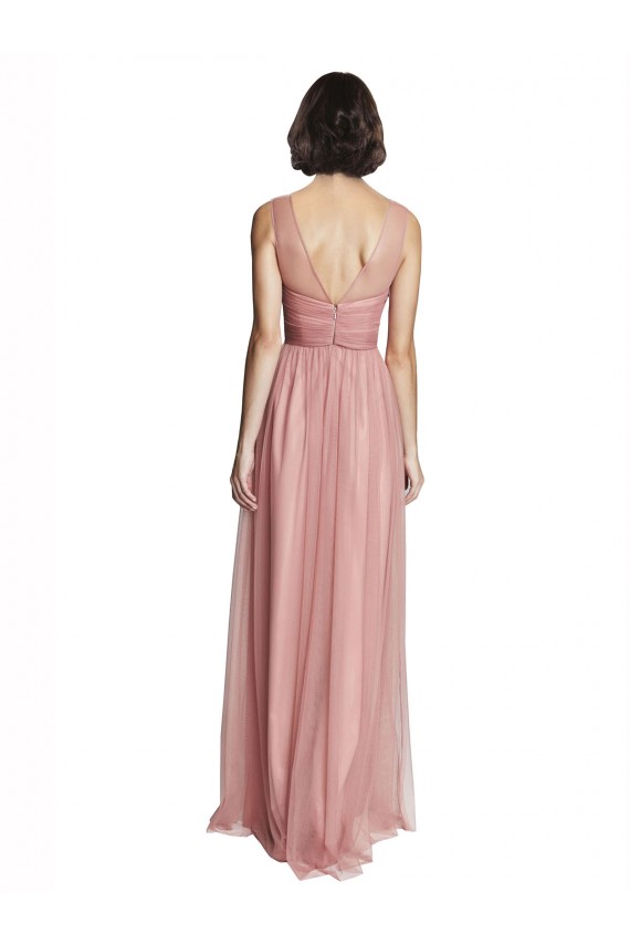 Outlet Trapèze Col V Tulle Longue Robes demoiselle d'honneur