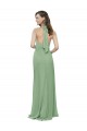 Outlet Trapèze Licou Col Haut Mousseline Longue Robes demoiselle d'honneur
