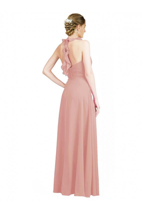 Outlet Trapèze Mousseline Longue Robes demoiselle d'honneur