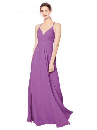 Outlet Trapèze Mousseline Longue Robes demoiselle d'honneur