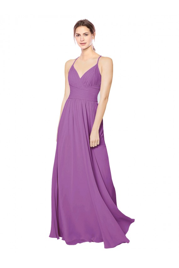 Outlet Trapèze Mousseline Longue Robes demoiselle d'honneur