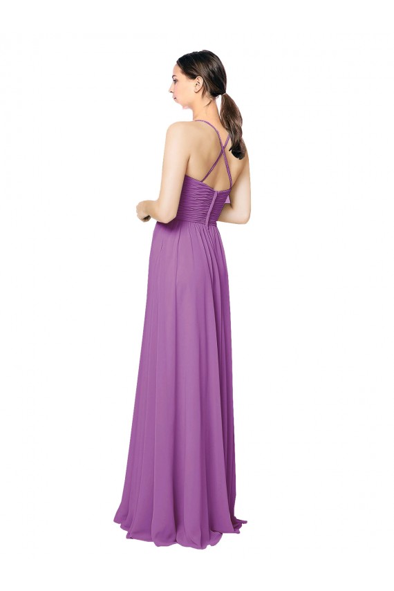 Outlet Trapèze Mousseline Longue Robes demoiselle d'honneur