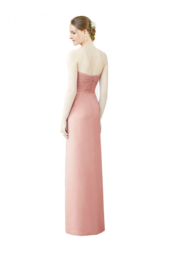 Outlet Trapèze Sans bretelle Mousseline Longue Asymétrique Robes demoiselle d'honneur