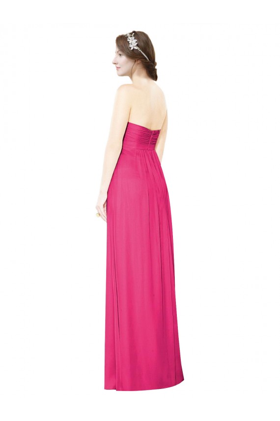 Outlet Trapèze Sans bretelle Mousseline Longue Robes demoiselle d'honneur