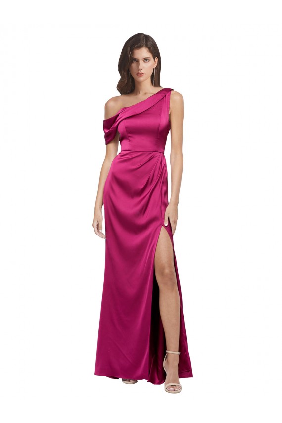 Outlet Trapèze Satiné Stretch Longue Formelles Robes demoiselle d'honneur / Robes de soirée / Robes de bal