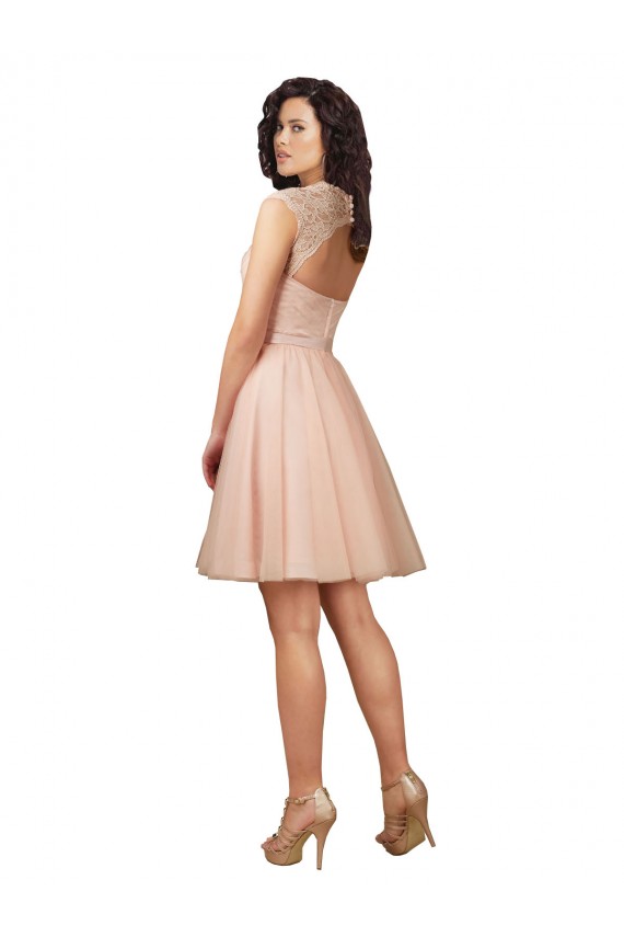 Outlet Trapèze Tulle Dentelle Courte Robes demoiselle d'honneur