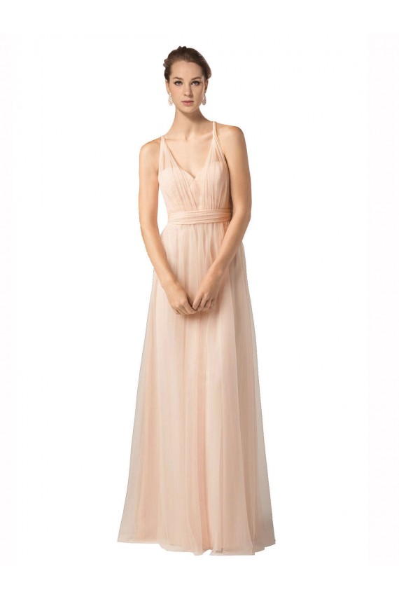 Outlet Trapèze Tulle Longue Robes demoiselle d'honneur