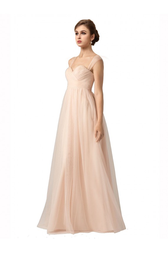 Outlet Trapèze Tulle Longue Robes demoiselle d'honneur