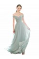 Outlet Trapèze Épaule Dénudée Mousseline Dentelle Longue Robes demoiselle d'honneur