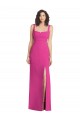Outlet Trompette Col Carré Crêpe Stretch Longue Robes demoiselle d'honneur / Robes de bal