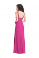 Outlet Trompette Col Carré Crêpe Stretch Longue Robes demoiselle d'honneur / Robes de bal