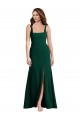 Outlet Trompette Col Carré Crêpe Stretch Longue Robes demoiselle d'honneur / Robes de bal