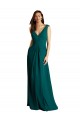 Outlet Vert Chasseur Trapèze Col V Mousseline Dentelle Longue Robes demoiselle d'honneur