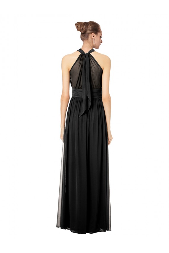 Outlet Vert Chasseur Trapèze Licou Mousseline Longue Robes demoiselle d'honneur