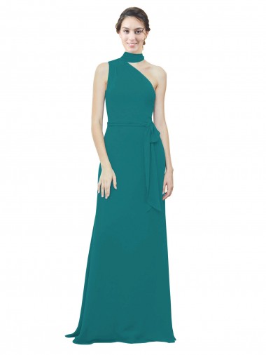 Outlet Vert Chasseur Trapèze Mousseline Longue Robes demoiselle d'honneur