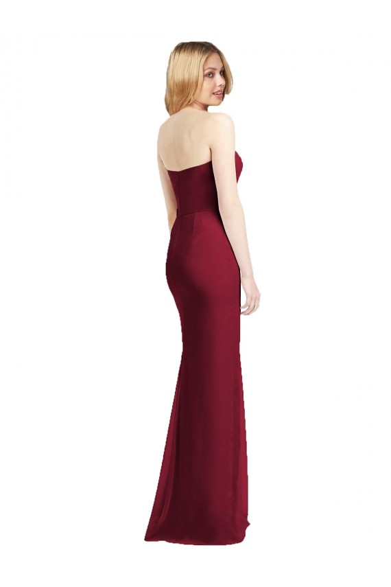 Outlet Vert Chasseur Trompette Sans bretelle Mousseline Longue Robes demoiselle d'honneur