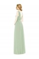 Outlet Vert Sauge Trapèze Bretelles spaghetti Mousseline Longue Robes demoiselle d'honneur