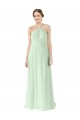 Outlet Vert Sauge Trapèze Licou Mousseline Longue Robes demoiselle d'honneur