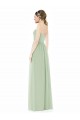 Outlet Vert Sauge Trapèze Sans bretelle Mousseline Longue Robes demoiselle d'honneur