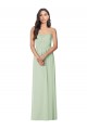 Outlet Vert Sauge Trompette Sans bretelle Mousseline Longue Robes demoiselle d'honneur