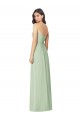 Outlet Vert Sauge Trompette Sans bretelle Mousseline Longue Robes demoiselle d'honneur