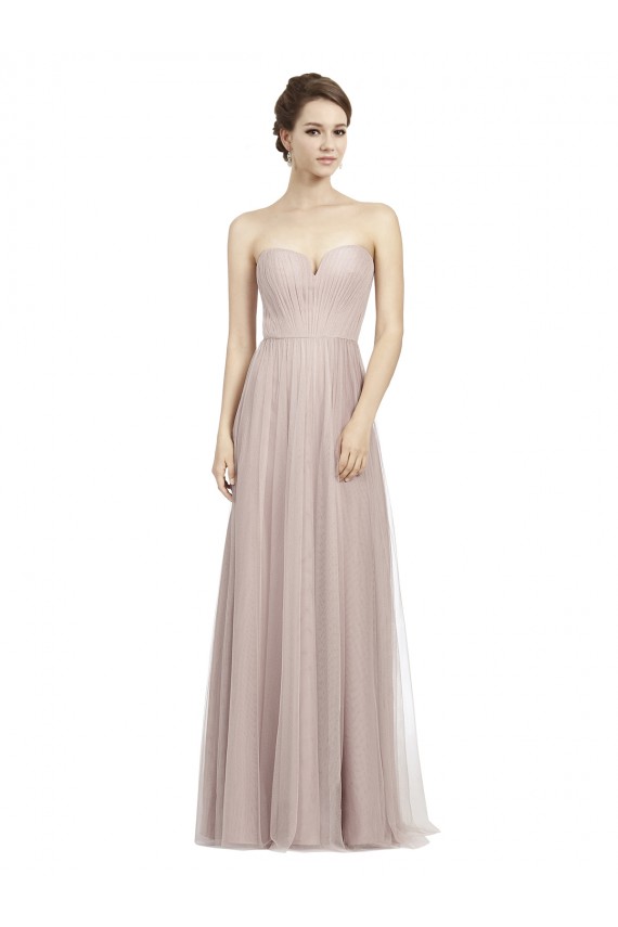 Outlet Vintage Rose Trapèze Tulle Longue Robes demoiselle d'honneur