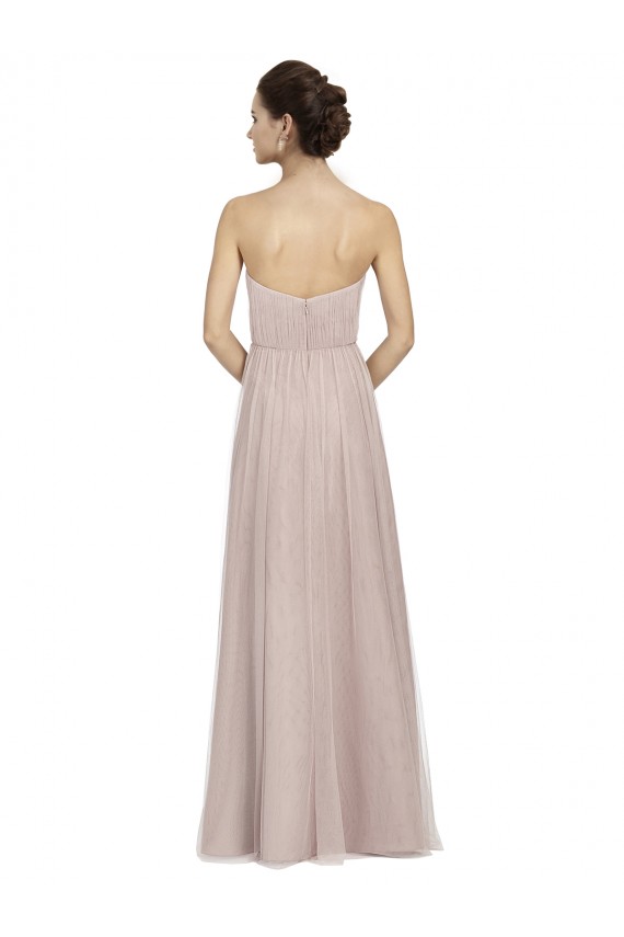 Outlet Vintage Rose Trapèze Tulle Longue Robes demoiselle d'honneur